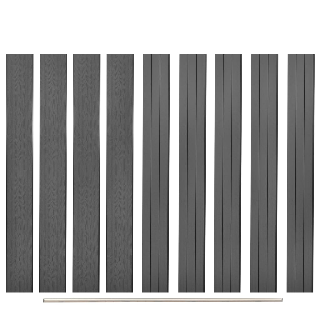 vidaXL Ersatz-Zaunbretter 9 Stk. WPC 170 cm Grau