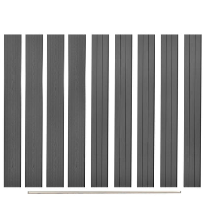 vidaXL Ersatz-Zaunbretter 9 Stk. WPC 170 cm Grau