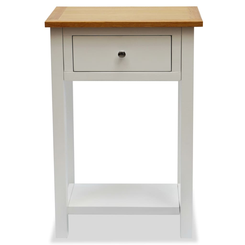 vidaXL Beistelltisch 50x32x75 cm Massivholz Eiche