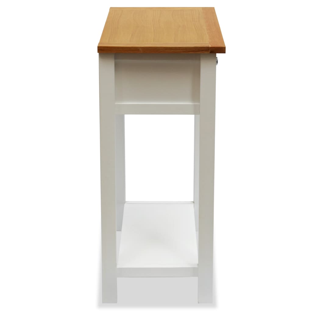 vidaXL Beistelltisch 50x32x75 cm Massivholz Eiche