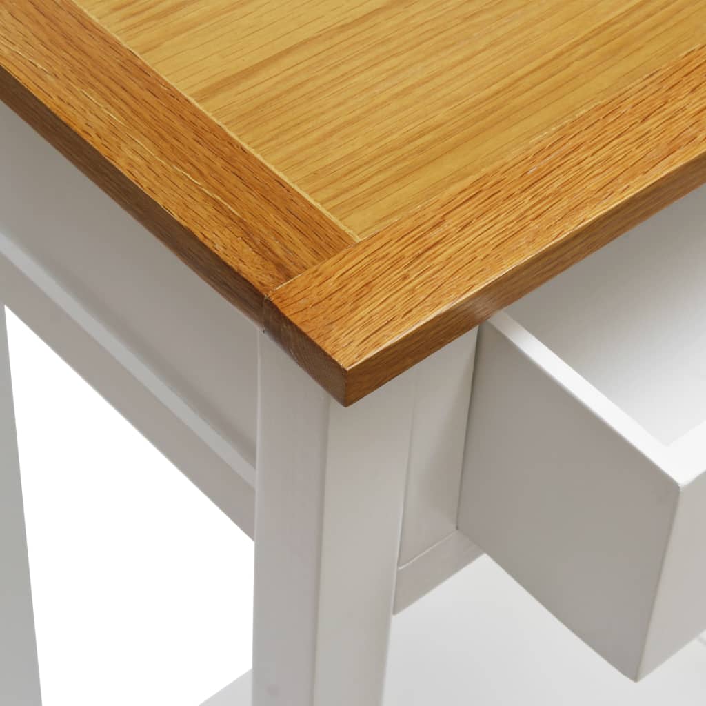 vidaXL Beistelltisch 50x32x75 cm Massivholz Eiche
