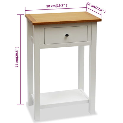 vidaXL Beistelltisch 50x32x75 cm Massivholz Eiche