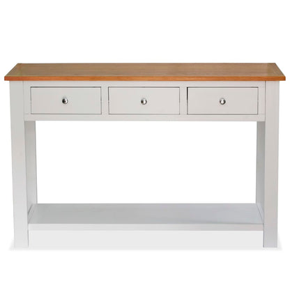vidaXL Konsolentisch 118x35x77 cm Massivholz Eiche