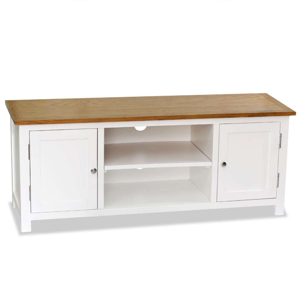 vidaXL Meuble TV 120x35x48 cm Bois de chêne massif