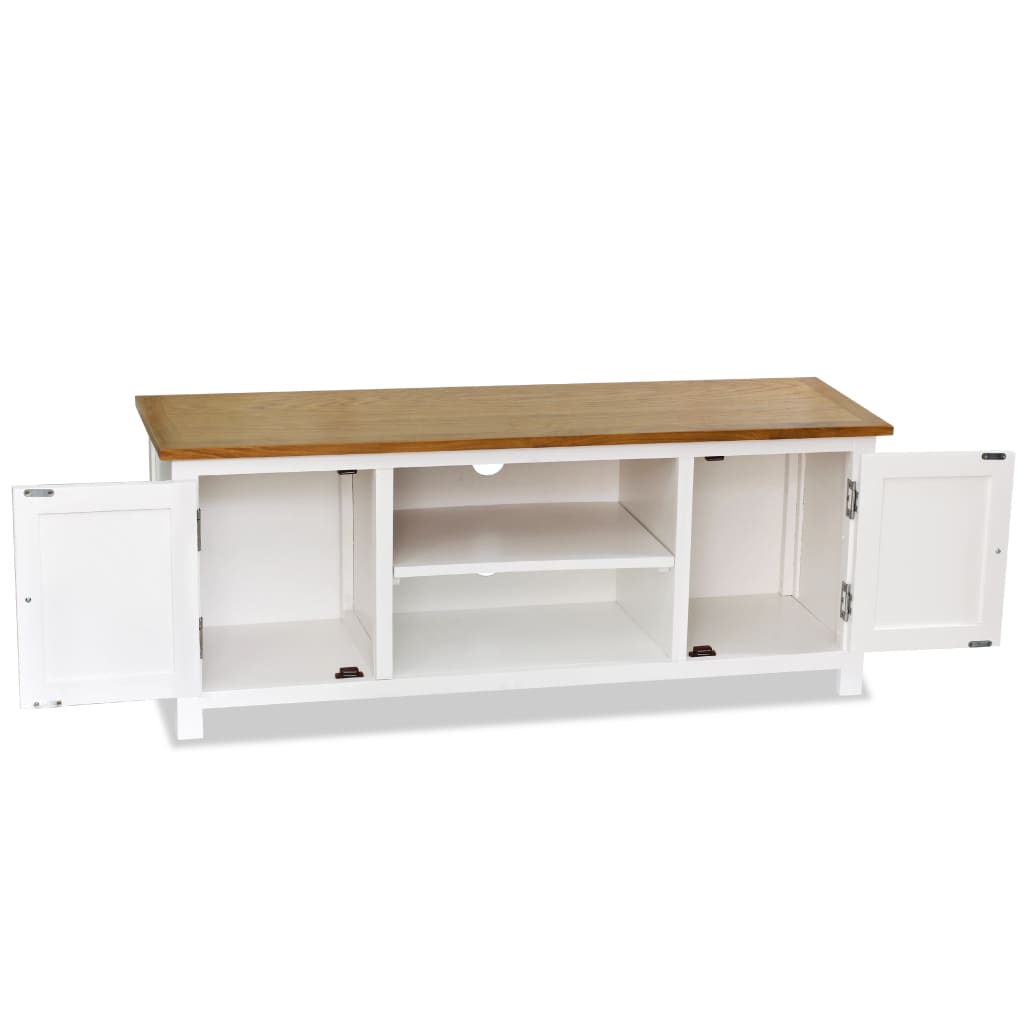 vidaXL Meuble TV 120x35x48 cm Bois de chêne massif
