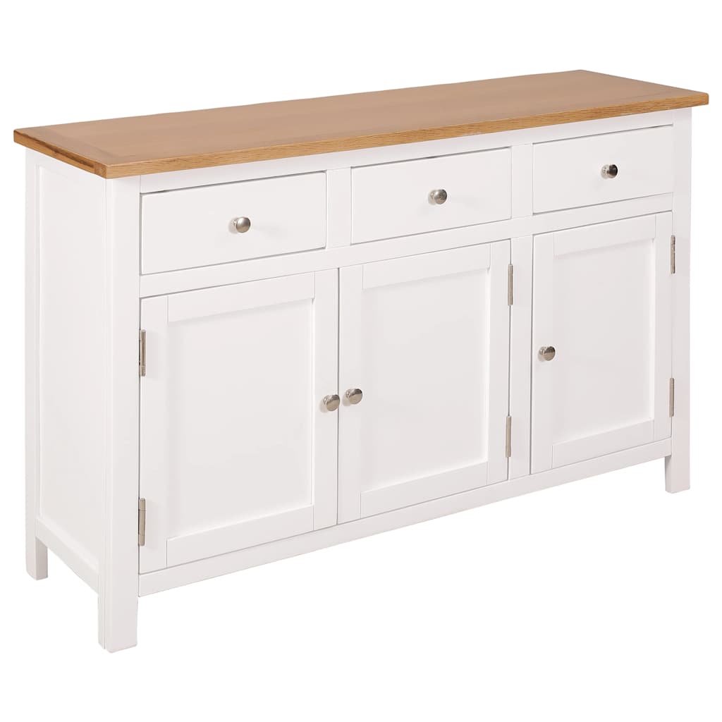 vidaXL Sideboard 110x33,5x70 cm Massivholz Eiche