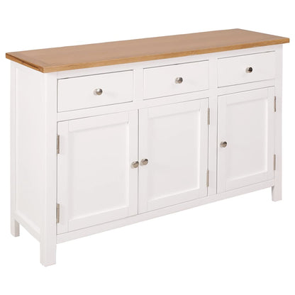 vidaXL Sideboard 110x33,5x70 cm Massivholz Eiche