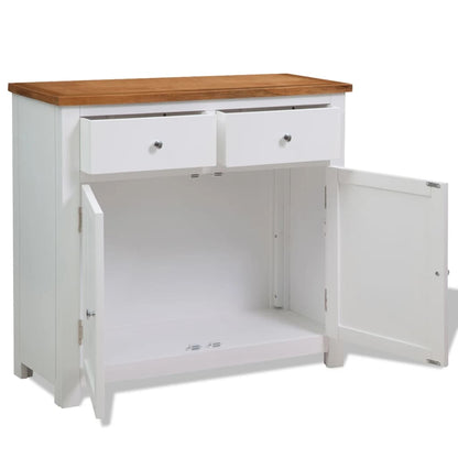 vidaXL Sideboard 90x33,5x83 cm Massivholz Eiche
