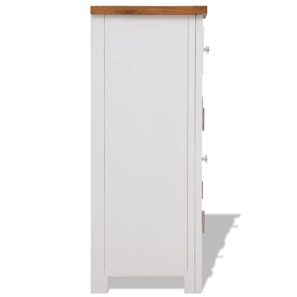 vidaXL Sideboard 90x33,5x83 cm Massivholz Eiche
