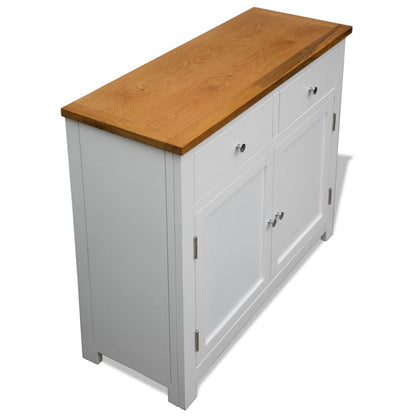 vidaXL Sideboard 90x33,5x83 cm Massivholz Eiche