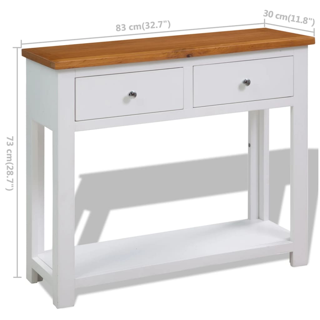 vidaXL Konsolentisch 83x30x73 cm Massivholz Eiche