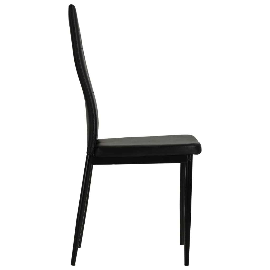 vidaXL Chaises de salle à manger 6 pcs Similicuir Noir