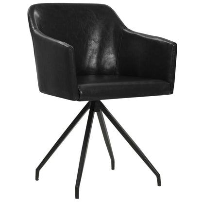 vidaXL Esszimmerstühle 2 Stk. Drehbar Schwarz Kunstleder