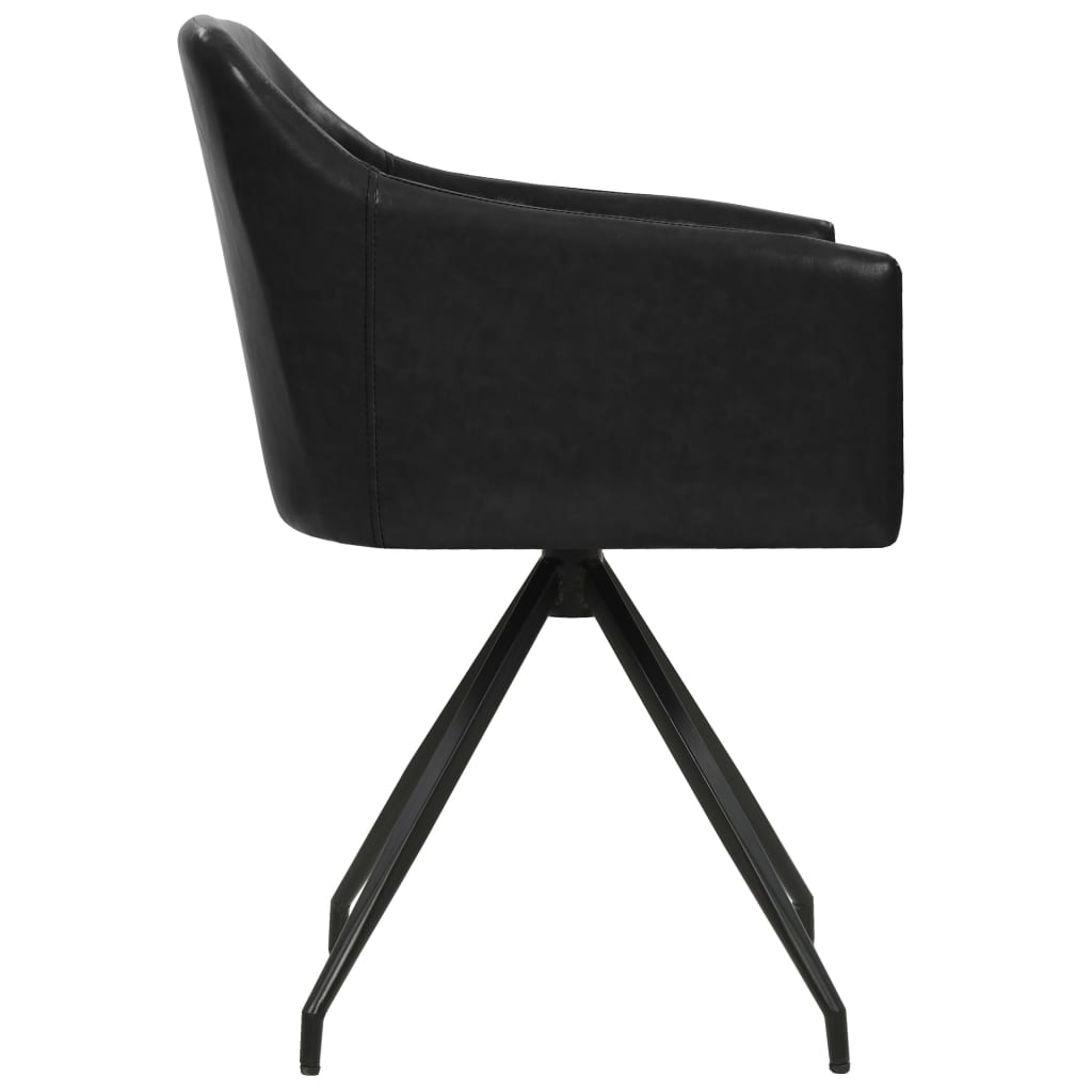 vidaXL Esszimmerstühle 2 Stk. Drehbar Schwarz Kunstleder