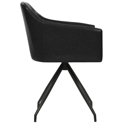 vidaXL Esszimmerstühle 2 Stk. Drehbar Schwarz Kunstleder