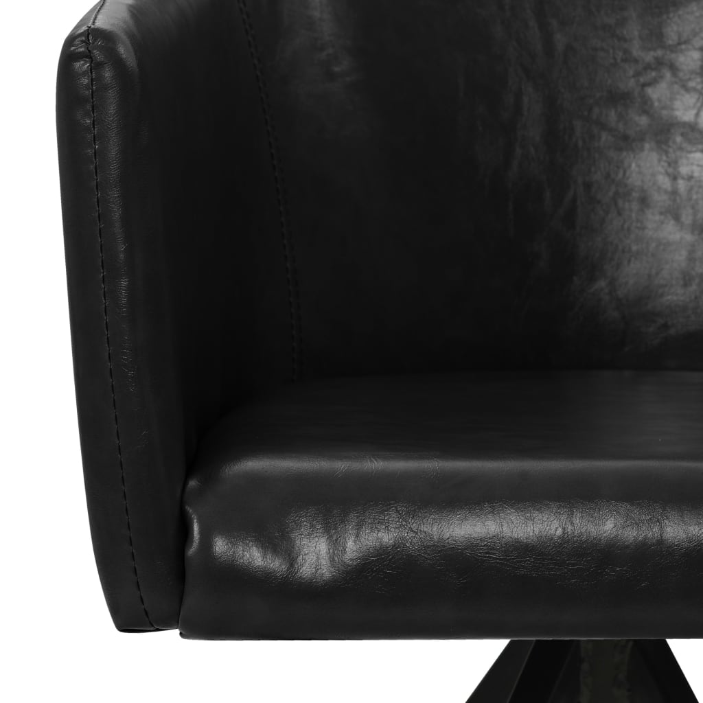 vidaXL Esszimmerstühle 2 Stk. Drehbar Schwarz Kunstleder
