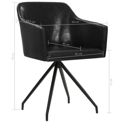 vidaXL Esszimmerstühle 2 Stk. Drehbar Schwarz Kunstleder