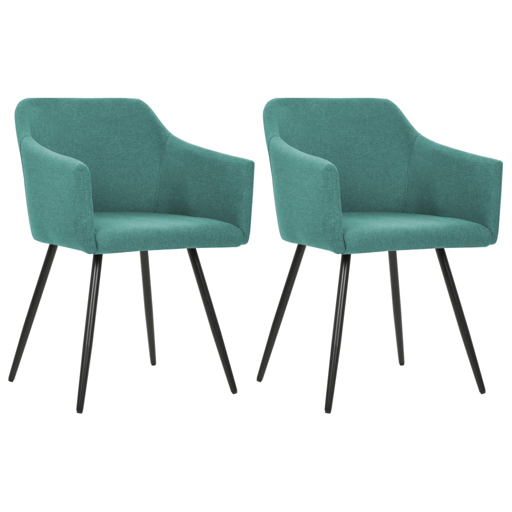 vidaXL Chaises de salle à manger 2 pcs Tissu vert