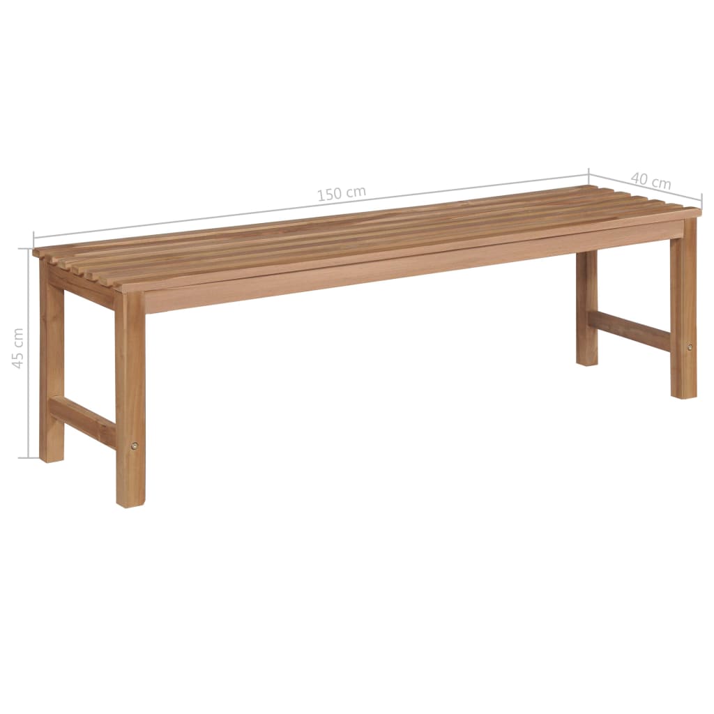 Gartenbank 150 cm Massivholz Teak