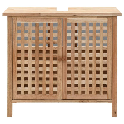 vidaXL Waschbeckenunterschrank Massivholz Walnuss 66x29x61 cm