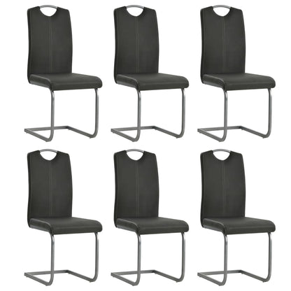 vidaXL Chaises cantilever 6 pcs Similicuir gris