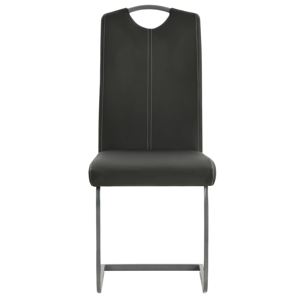 vidaXL Chaises cantilever 6 pcs Similicuir gris