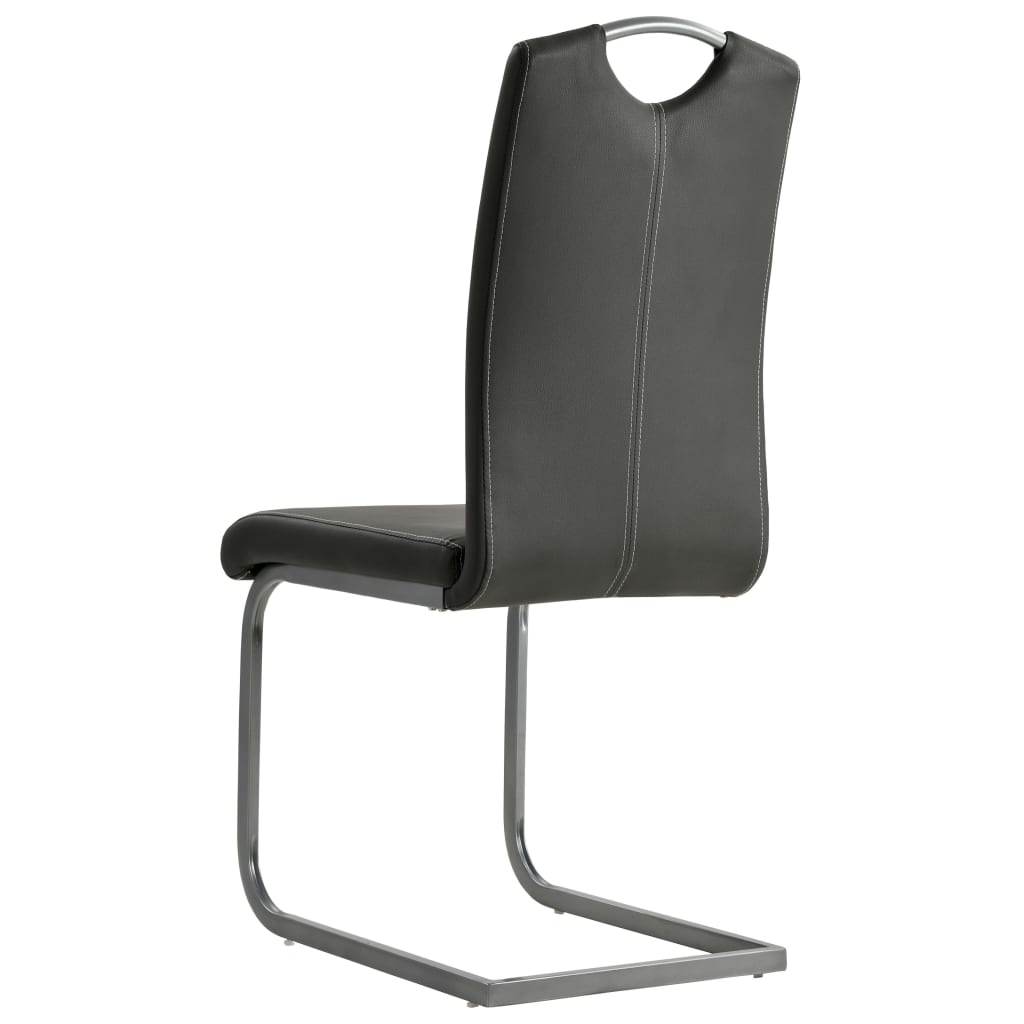 vidaXL Chaises cantilever 6 pcs Similicuir gris
