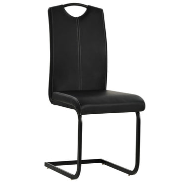 vidaXL Chaises cantilever 6 pcs Similicuir Noir