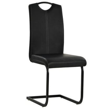 vidaXL Chaises cantilever 6 pcs Similicuir Noir