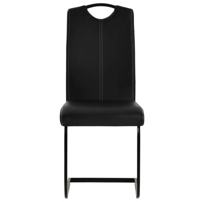 vidaXL Chaises cantilever 6 pcs Similicuir Noir