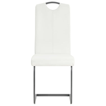 vidaXL Chaises cantilever 6 pcs Blanc Similicuir