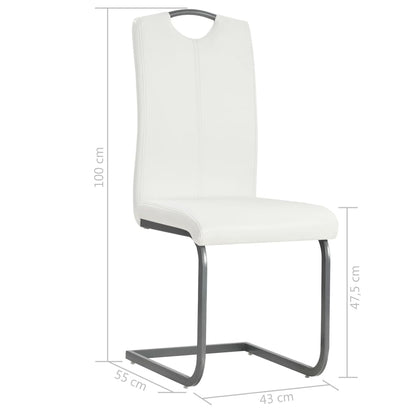 vidaXL Chaises cantilever 6 pcs Blanc Similicuir