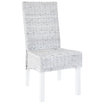 vidaXL Chaises de salle à manger 6 pcs Marron clair rotin Kubu et bois de manguier