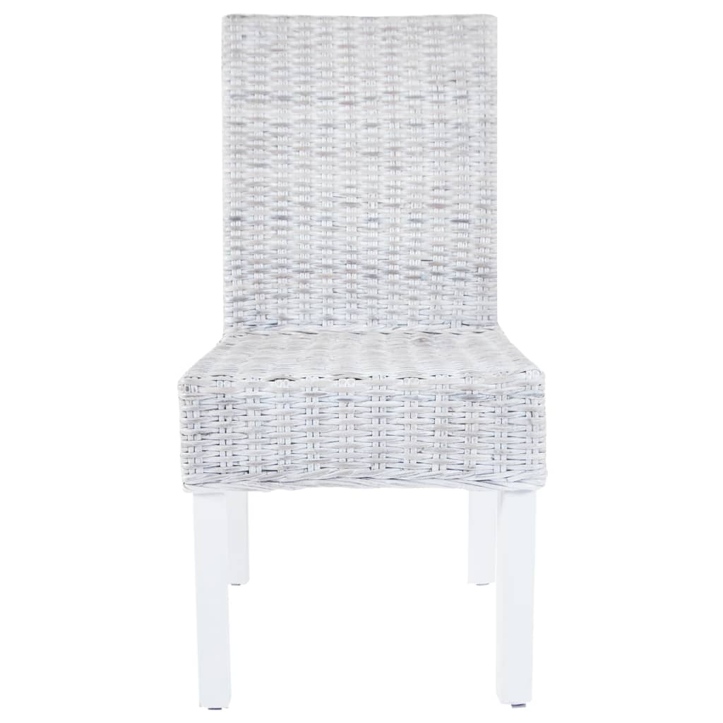 vidaXL Chaises de salle à manger 6 pcs Marron clair rotin Kubu et bois de manguier