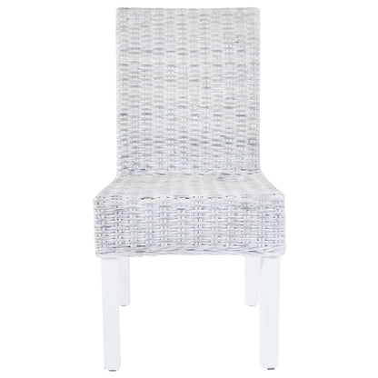 vidaXL Chaises de salle à manger 6 pcs Marron clair rotin Kubu et bois de manguier