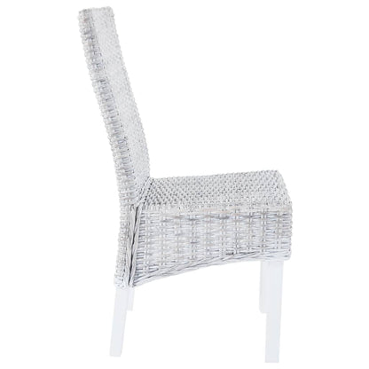 vidaXL Chaises de salle à manger 6 pcs Marron clair rotin Kubu et bois de manguier