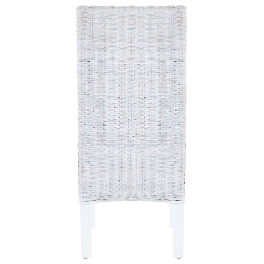 vidaXL Chaises de salle à manger 6 pcs Marron clair rotin Kubu et bois de manguier