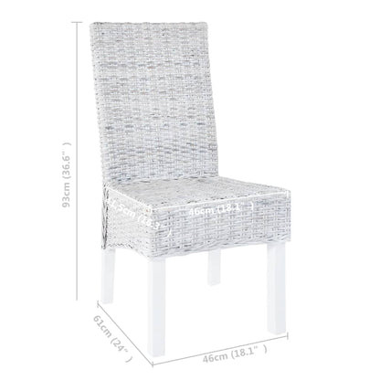 vidaXL Chaises de salle à manger 6 pcs Marron clair rotin Kubu et bois de manguier