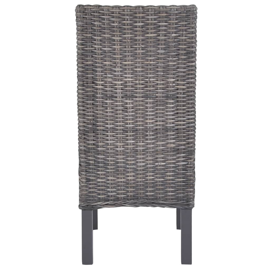 vidaXL Chaises de salle à manger 4 pcs Marron Rotin kubu et bois de manguier