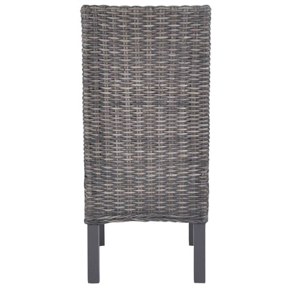 vidaXL Chaises de salle à manger 4 pcs Marron Rotin kubu et bois de manguier
