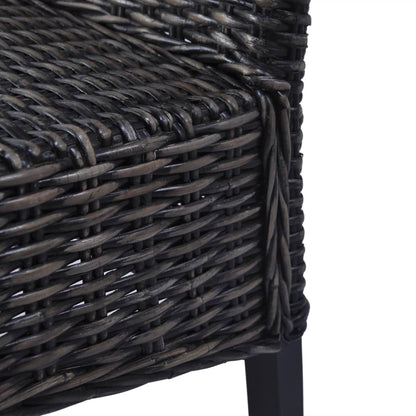 vidaXL Chaises de salle à manger 4 pcs Noir rotin Kubu et bois de manguier