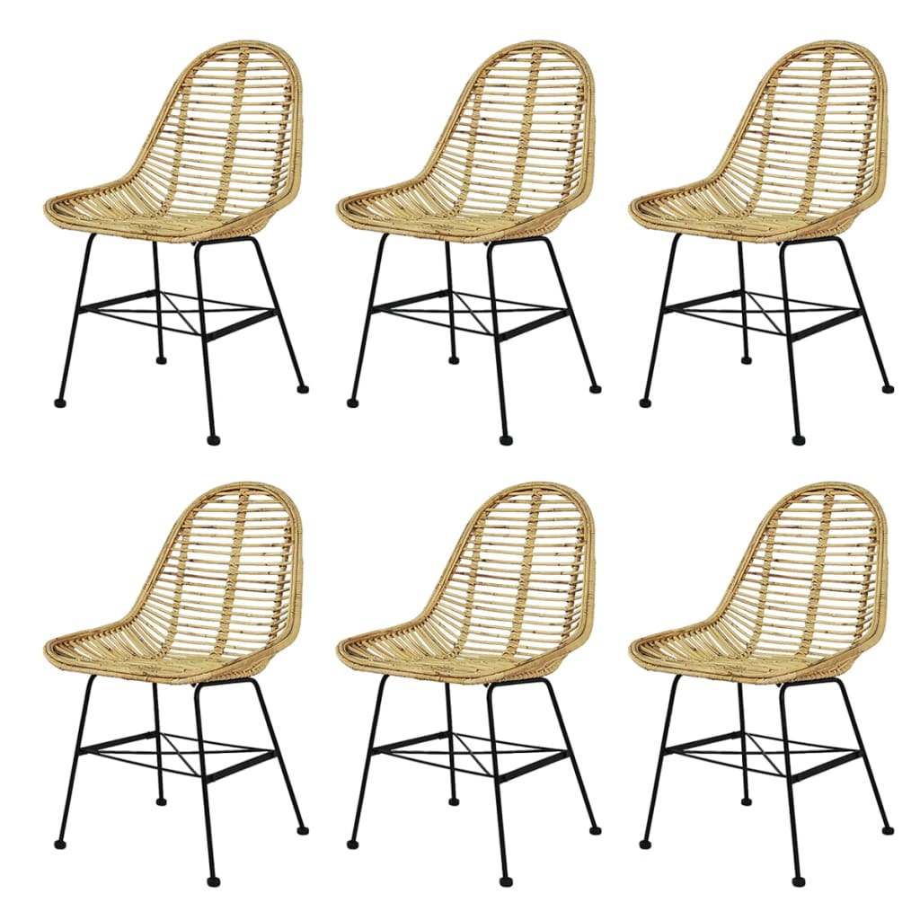vidaXL Chaises de salle à manger 6 pcs Rotin naturel