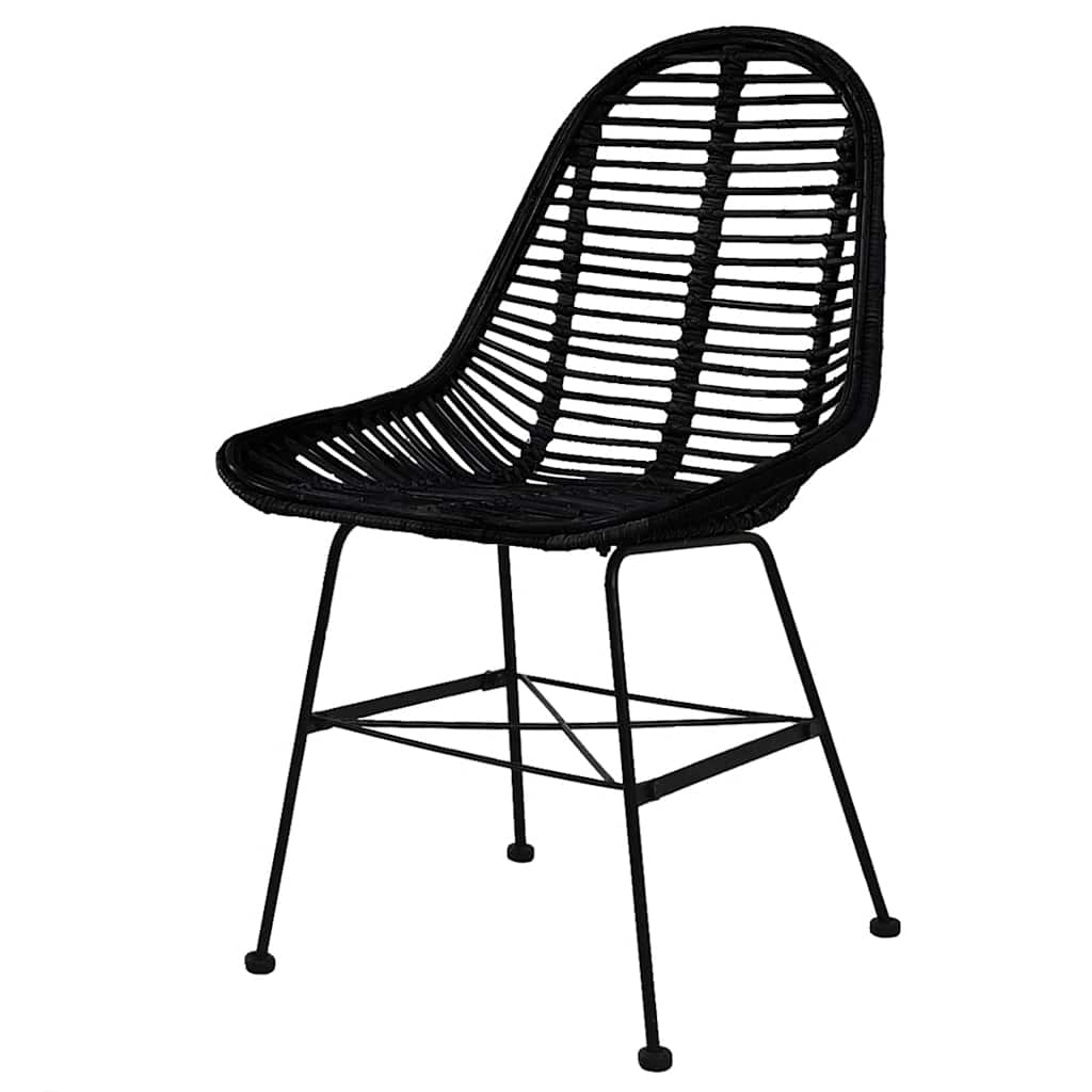 vidaXL Chaises de salle à manger 6 pcs Noir Rotin naturel