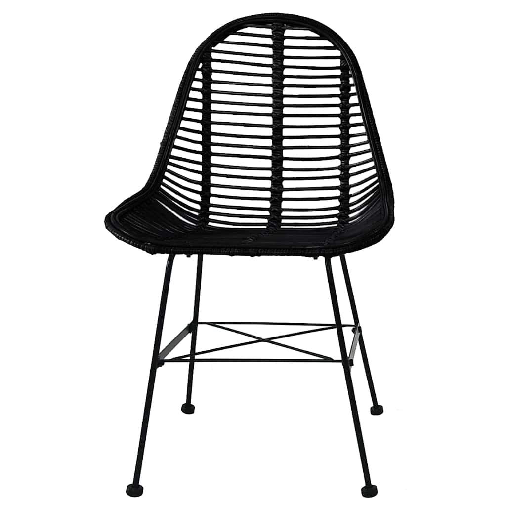 vidaXL Chaises de salle à manger 6 pcs Noir Rotin naturel
