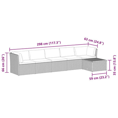 vidaXL 4-tlg. Garten-Lounge-Set mit Polstern Poly Rattan Grau