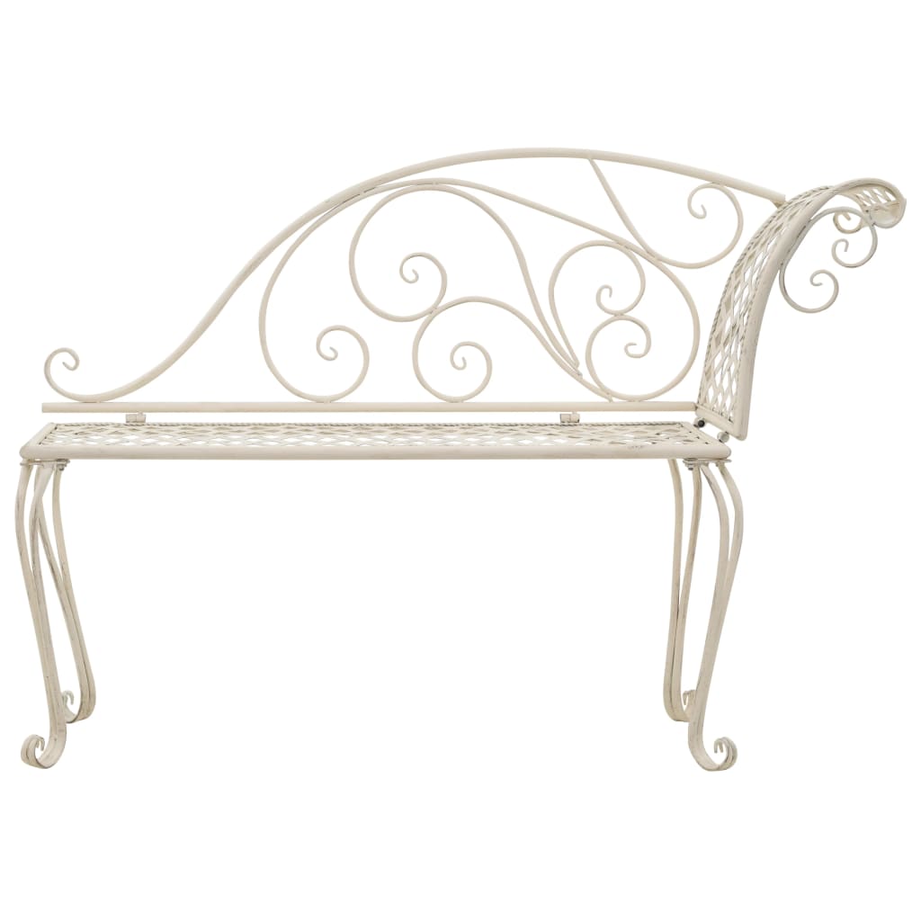 Garten-Chaiselongue 128 cm Metall Antik Weiß