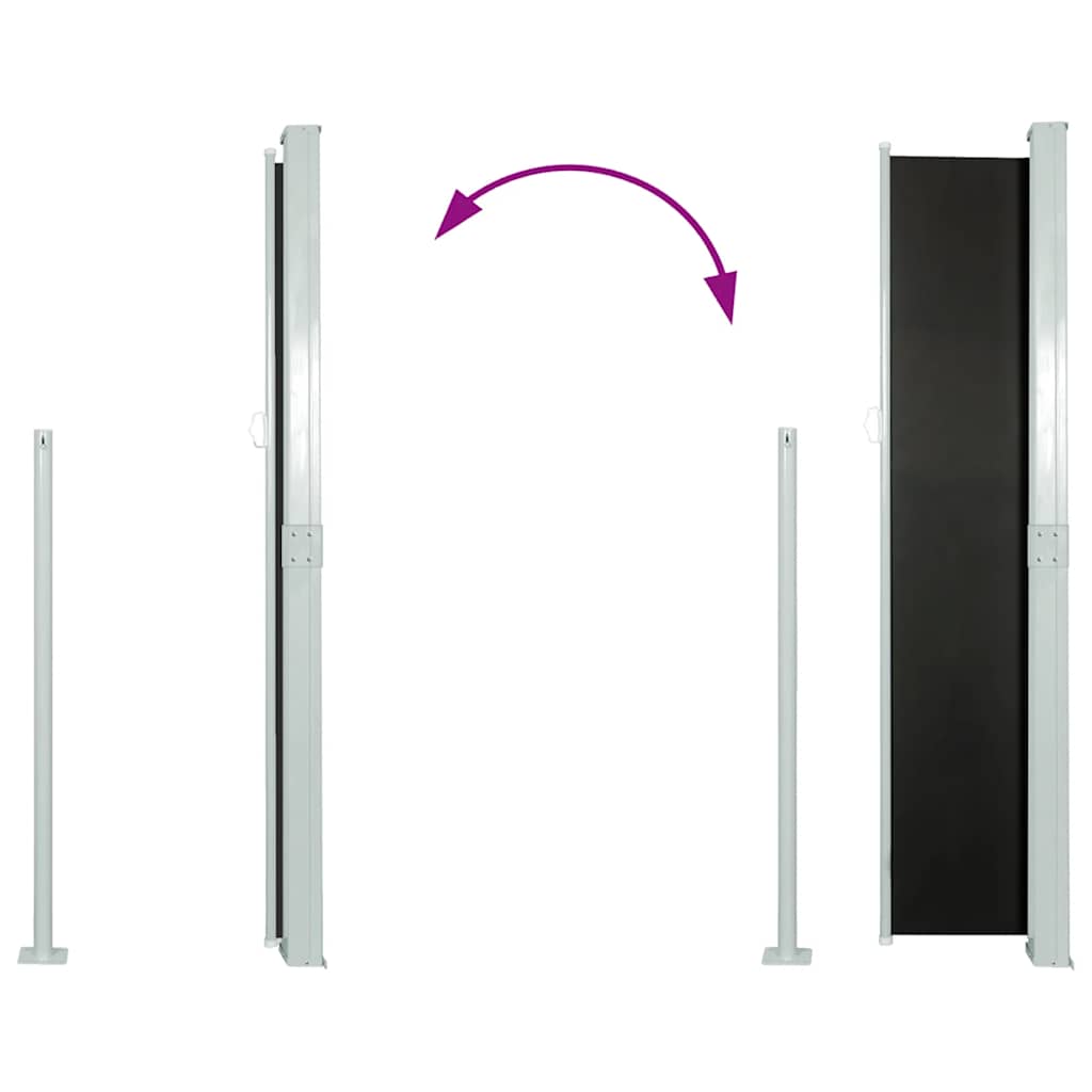 Ausziehbare Seitenmarkise 160x500 cm Schwarz