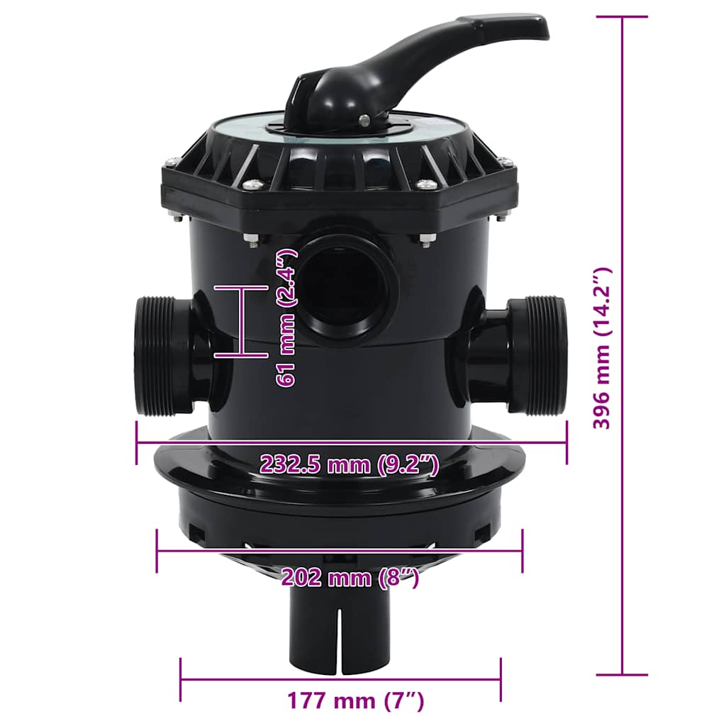 Mehrwegeventil für Sandfilter ABS 1,5 " 6-Wege