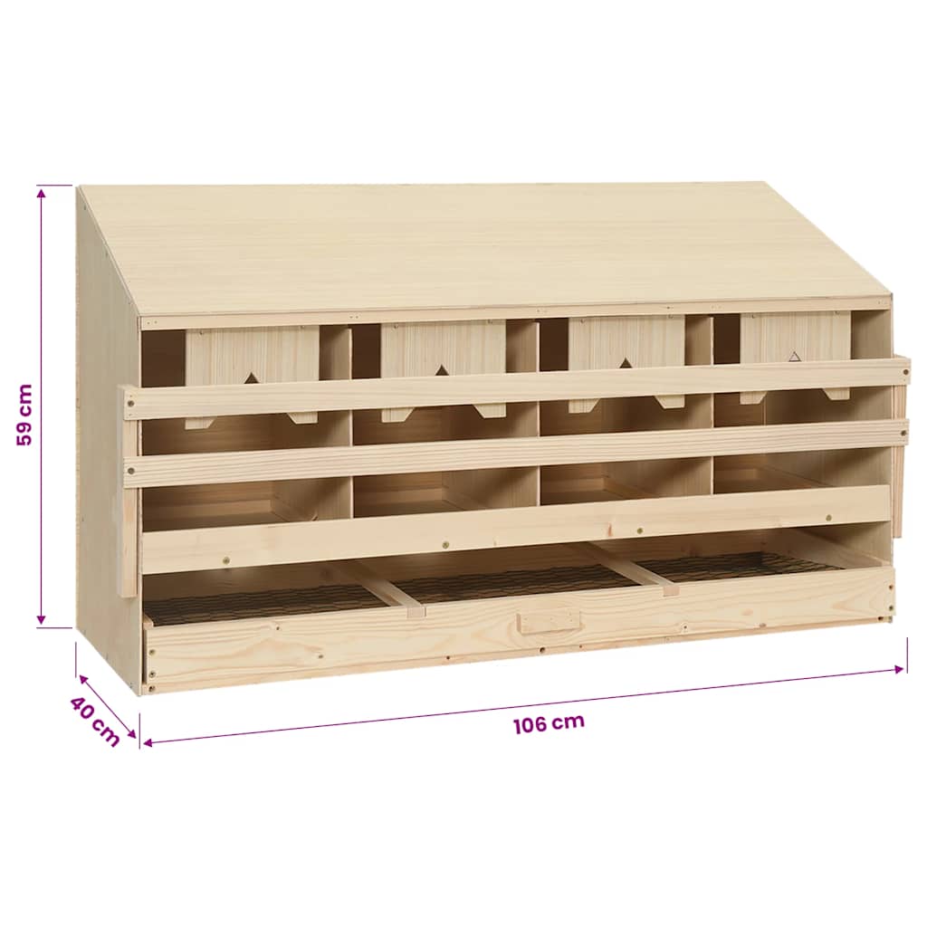 vidaXL 4er Legenest 106x40x59 cm Massivholz Kiefer
