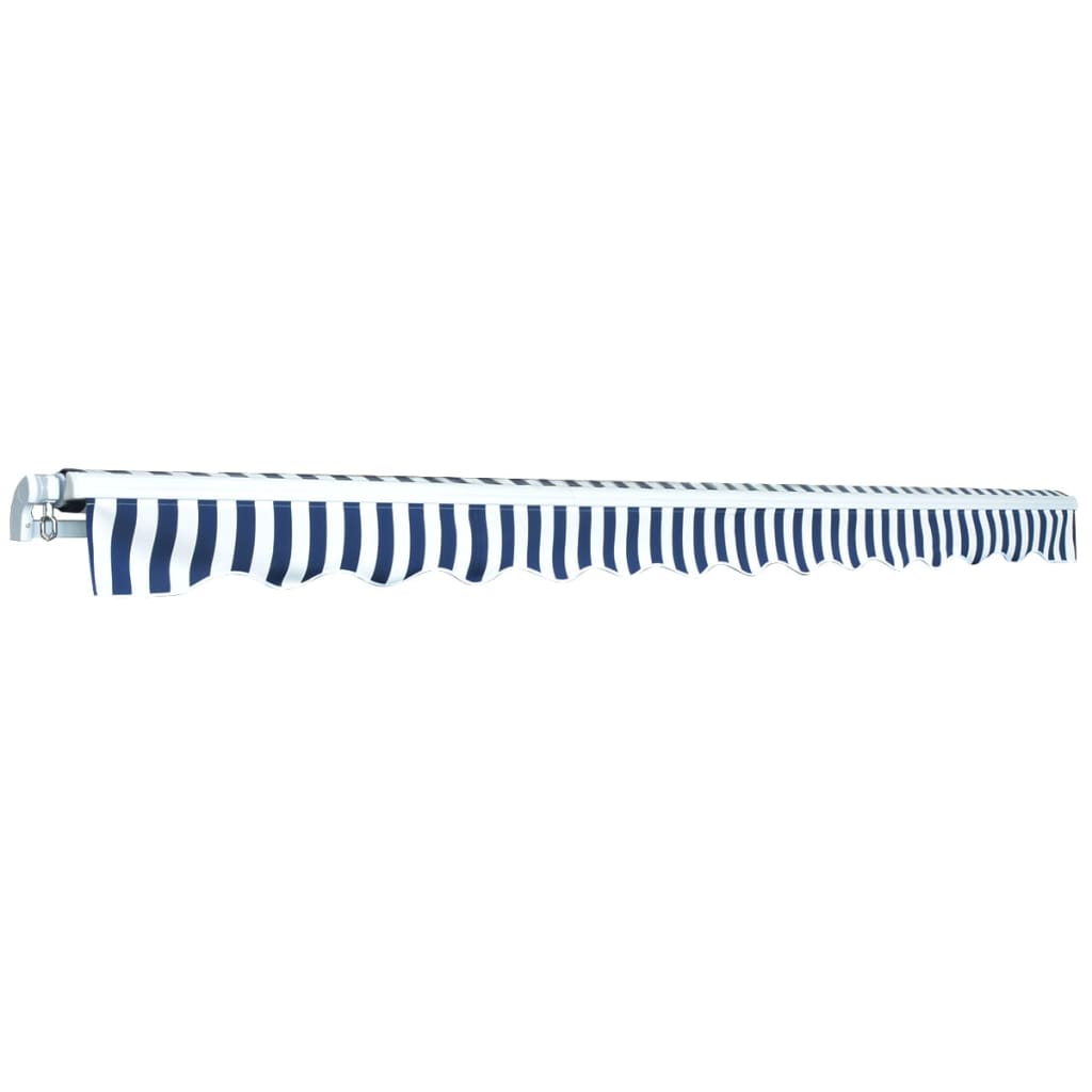 vidaXL Gelenkarmmarkise 450 cm Blau/Weiß